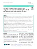 MPPa-PDT suppresses breast tumor migration/invasion by inhibiting Akt-NF-κBdependent MMP-9 expression via ROS