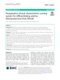 Preoperative clinical characteristics scoring system for differentiating uterine leiomyosarcoma from fibroid