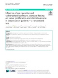 Influence of pre-operative oral carbohydrate loading vs. standard fasting on tumor proliferation and clinical outcome in breast cancer patients ─ a randomized trial