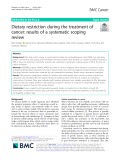 Dietary restriction during the treatment of cancer: Results of a systematic scoping review