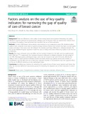 Factors analysis on the use of key quality indicators for narrowing the gap of quality of care of breast cancer