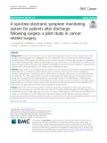 A real-time electronic symptom monitoring system for patients after discharge following surgery: A pilot study in cancerrelated surgery