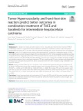 Tumor Hypervascularity and hand-foot-skin reaction predict better outcomes in combination treatment of TACE and Sorafenib for intermediate hepatocellular carcinoma