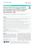 Selective TACE with irinotecan-loaded 40 μm microspheres and FOLFIRI for colorectal liver metastases: Phase I dose escalation pharmacokinetic study