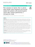 Risk evaluation of splenic hilar or splenic artery lymph node metastasis and survival analysis for patients with proximal gastric cancer after curative gastrectomy: A retrospective study