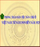 Bài giảng môn Lịch sử lớp 12 – Bài 12: Phong trào dân tộc dân chủ ở Việt Nam từ năm 1919 đến năm 1925 (Tiết 2) - Đoàn Ngọc Sỹ