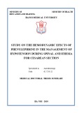 Medical doctoral thesis summary: Study on the hemodynamic efects of phenylephrine in the management of hypotension during spinal anesthesia for cesarean section