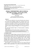 Public expenditure and national income of India: investigating Wagnerian law