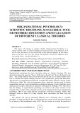 Organisational psychology: scientific discipline, managerial tool or neither? Discussion and evaluation of different classical theories