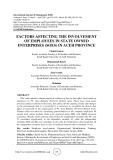 Factors affecting the involvement of employees in state owned enterprises (SOES) in Aceh province