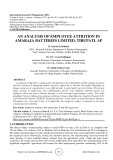 An analysis of employee attrition in Amaraja batteries limited, Tirupati, AP