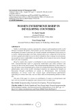 Women entrepreneurship in developing countries