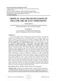 Critical analysis on inclusion of healthcare quality dimensions