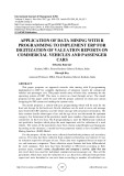 Application of data mining with r programming to implement ERP for digitization of valuation reports on commercial vehicles and passenger cars