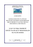 Luận văn thạc sĩ Kinh tế: Đánh giá sự hài lòng của công dân đối với chất lượng dịch vụ hành chính công theo cơ chế một cửa của Uỷ ban nhân dân huyện Bình Tân, tỉnh Vĩnh Long