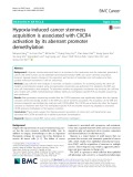 Hypoxia-induced cancer stemness acquisition is associated with CXCR4 activation by its aberrant promoter demethylation