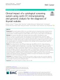 Clinical impact of a cytological screening system using cyclin D1 immunostaining and genomic analysis for the diagnosis of thyroid nodules