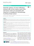 Dissimilar patterns of tumor-infiltrating immune cells at the invasive tumor front and tumor center are associated with response to neoadjuvant chemotherapy in primary breast cancer