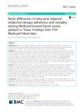 Racial differences in long-term adjuvant endocrine therapy adherence and mortality among Medicaid-insured breast cancer patients in Texas: Findings from TCR-Medicaid linked data