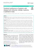 Treatment preferences of patients with relapsed and refractory multiple myeloma: A qualitative study