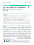 The impact of the social environment on Zambian cervical cancer prevention practices