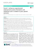 Fascin-1 enhances experimental osteosarcoma tumor formation and metastasis and is related to poor patient outcome