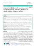 Analysis on GENIE reveals novel recurrent variants that affect molecular diagnosis of sizable number of cancer patients