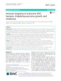 Immune targeting of autocrine IGF2 hampers rhabdomyosarcoma growth and metastasis