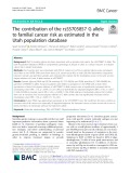 The contribution of the rs55705857 G allele to familial cancer risk as estimated in the Utah population database