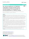 The clinical significance of FAM19A4 methylation in high-risk HPV-positive cervical samples for the detection of cervical (pre)cancer in Chinese women