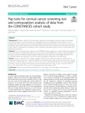 Pap tests for cervical cancer screening test and contraception: Analysis of data from the CONSTANCES cohort study