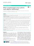 Which nasopharyngeal cancer patients need adaptive radiotherapy?