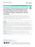 The impact of local control on overall survival after stereotactic body radiotherapy for liver and lung metastases from colorectal cancer: A combined analysis of 388 patients with 500 metastases