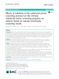 Effects of subitems in the colorectal cancer screening protocol on the Chinese colorectal cancer screening program: An analysis based on natural community screening results