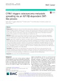 CYR61 triggers osteosarcoma metastatic spreading via an IGF1Rβ-dependent EMTlike process