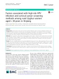 Factors associated with high-risk HPV infection and cervical cancer screening methods among rural Uyghur women aged > 30 years in Xinjiang