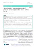 Sleep disorders associated with risk of prostate cancer: A population-based cohort study