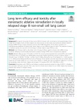 Long term efficacy and toxicity after stereotactic ablative reirradiation in locally relapsed stage III non-small cell lung cancer