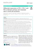 Differential expressions of PD-1, PD-L1 and PD-L2 between primary and metastatic sites in renal cell carcinoma