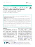 Appraising growth differentiation factor 15 as a promising biomarker in digestive system tumors: A meta-analysis
