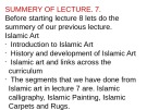 Lecture Art, craft and calligraphy - Lecture 8