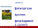 Lecture Enterprise systems development (CSC447): Lecture 13 - Muhammad Usman, Assistant Professor