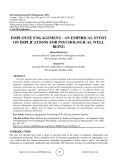 Employee engagement - an empirical study on implications for psychological well being