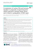 Co-expression of nuclear P38 and hormone receptors is prognostic of good long-term clinical outcome in primary breast cancer and is linked to upregulation of DNA repair