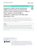 Stereotactic ablative body radiotherapy (SABR) combined with immunotherapy (L19-IL2) versus standard of care in stage IV NSCLC patients, ImmunoSABR: A multicentre, randomised controlled openlabel phase II trial