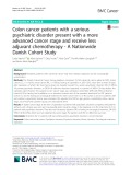 Colon cancer patients with a serious psychiatric disorder present with a more advanced cancer stage and receive less adjuvant chemotherapy - A Nationwide Danish Cohort Study