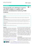 Clinical benefit and radiological response with BRAF inhibitor in a patient with recurrent ameloblastoma harboring V600E mutation