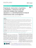 Prophylactic intervention of probiotics (L.acidophilus, L.rhamnosus GG) and celecoxib modulate Bax-mediated apoptosis in 1,2-dimethylhydrazine-induced experimental colon carcinogenesis