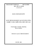 Tóm tắt Luận án tiến sĩ Kinh tế: Quản trị thanh khoản tại Ngân hàng Nông nghiệp và Phát triển Nông thôn Việt Nam