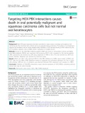Targeting HOX-PBX interactions causes death in oral potentially malignant and squamous carcinoma cells but not normal oral keratinocytes